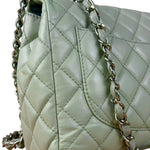 Chanel Light Sage Green Medium Classic Flap Shoulder Bag 2008