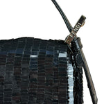 Fendi Vintage Black Sequin Baguette Shoulder Bag