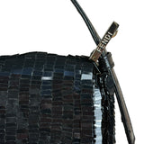 Fendi Vintage Black Sequin Baguette Shoulder Bag