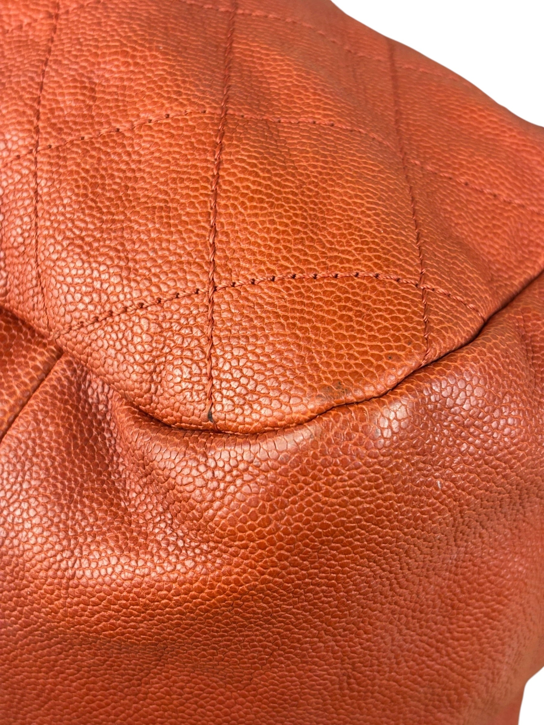 Chanel Red Caviar Quilted Medium Frame Shoulder Bag 2011