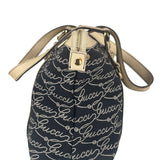 Gucci Western Logo Denim Abbey Zip Tote