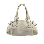 Chloé White Leather Paddington Handbag (Repainted)