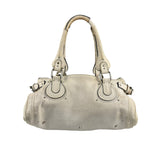 Chloé White Leather Paddington Handbag (Repainted)