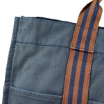 Hermes Vintage Blue/Brown Fourre-Tout Canvas Tote Bag MM