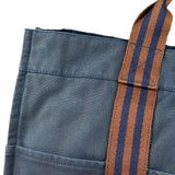 Hermes Vintage Blue/Brown Fourre-Tout Canvas Tote Bag MM