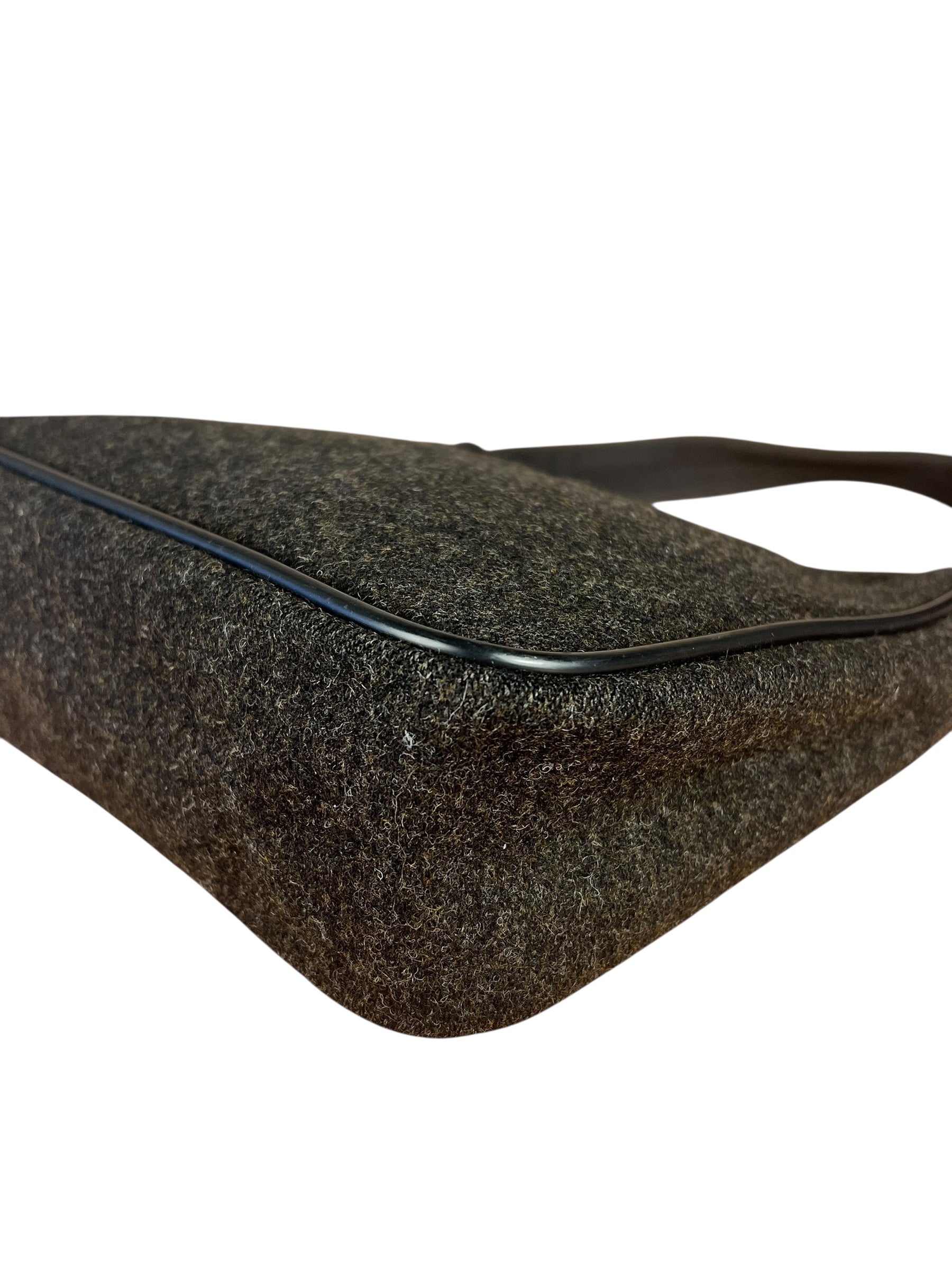Prada Vintage Dark Grey Wool Pochette