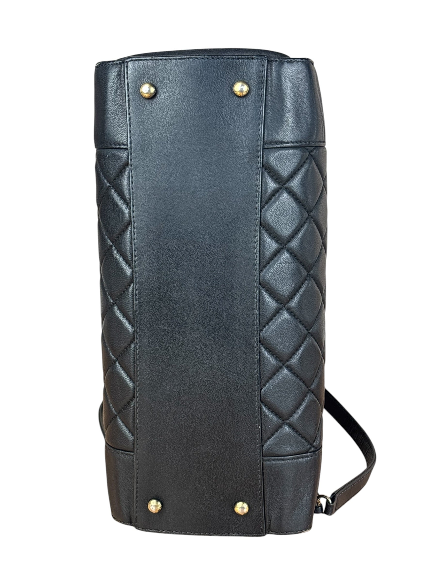 Chanel Vintage Black Quilted Mademoiselle Leather Shoulder Bag