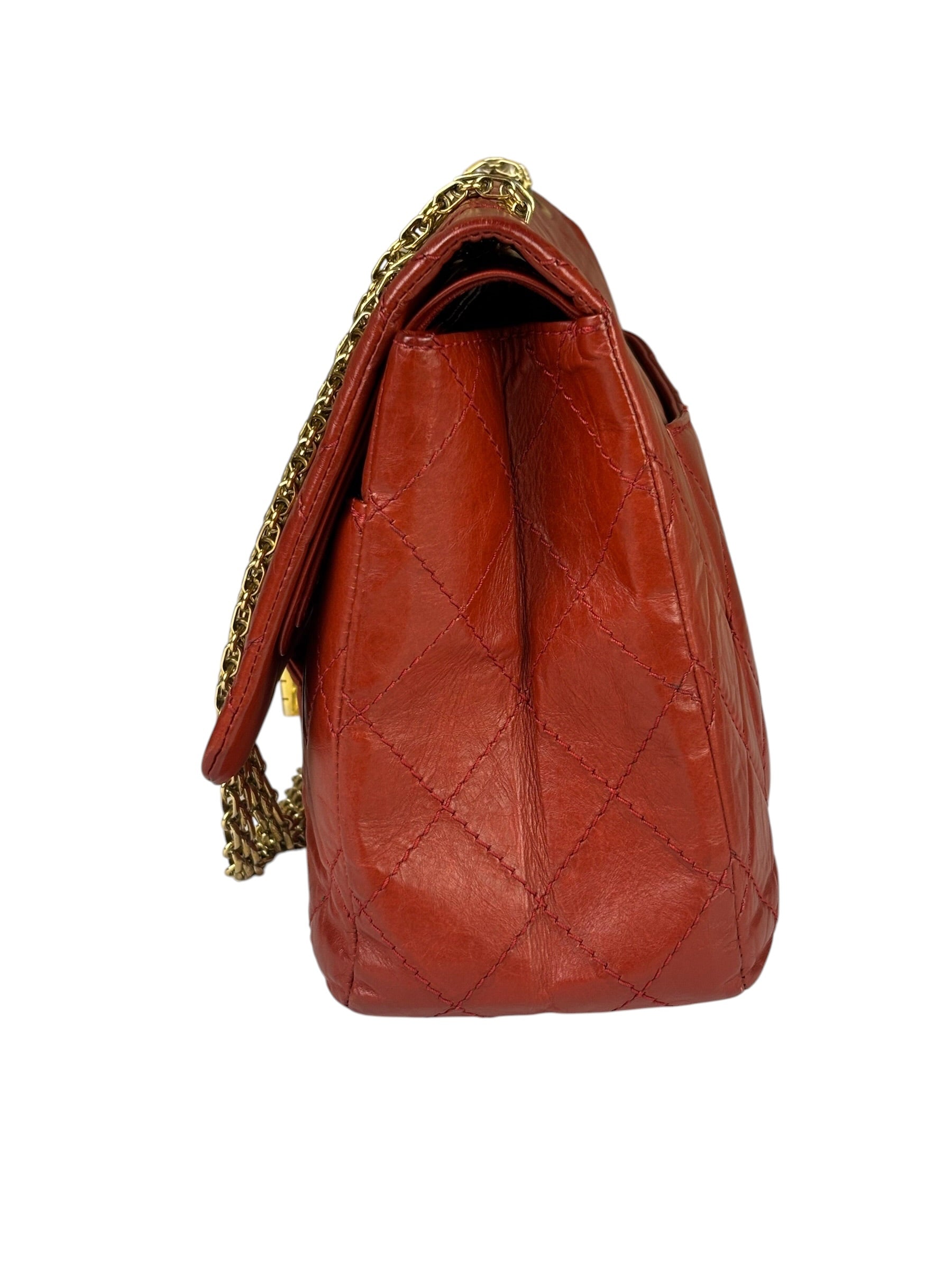 Chanel Red Quilted Leather 2.55 Reissue Double Flap Bag 2010