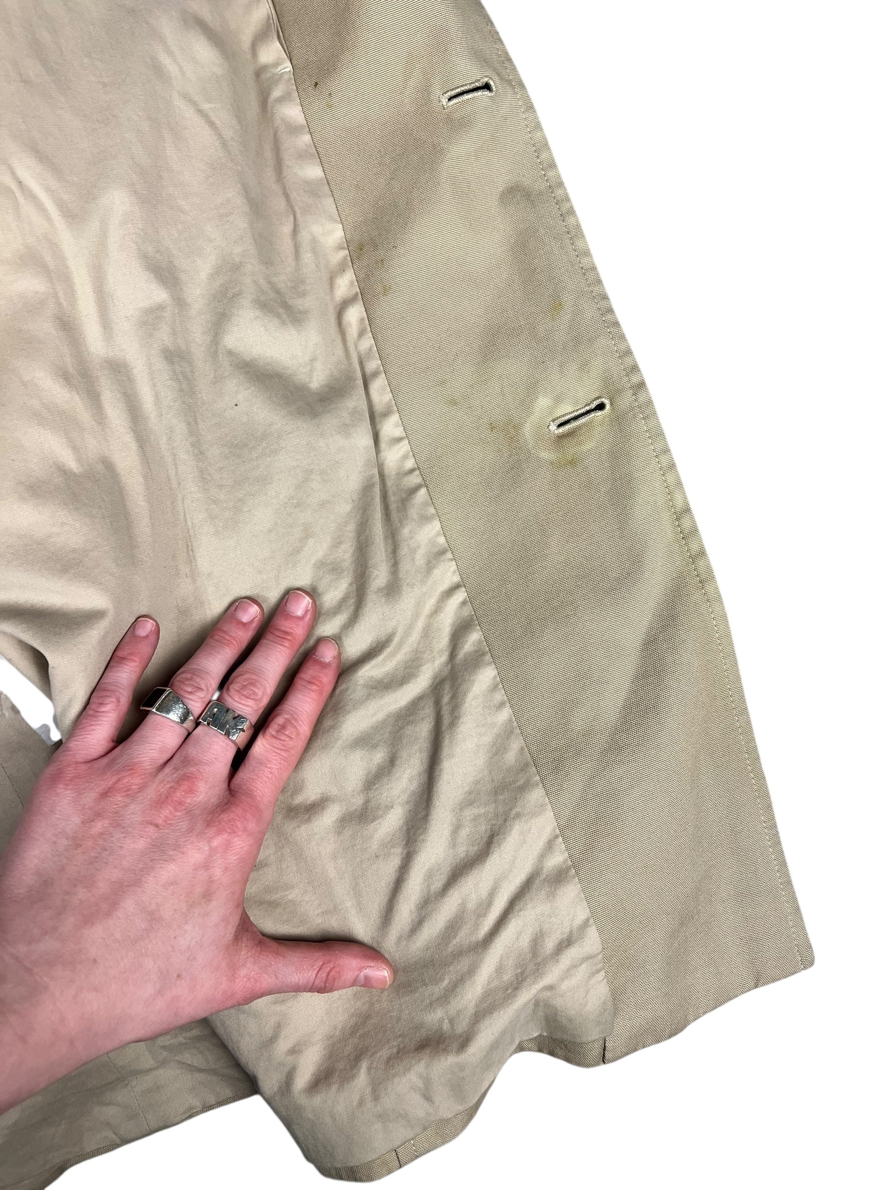 Prada Khaki Button Down Jacket Leather Lining