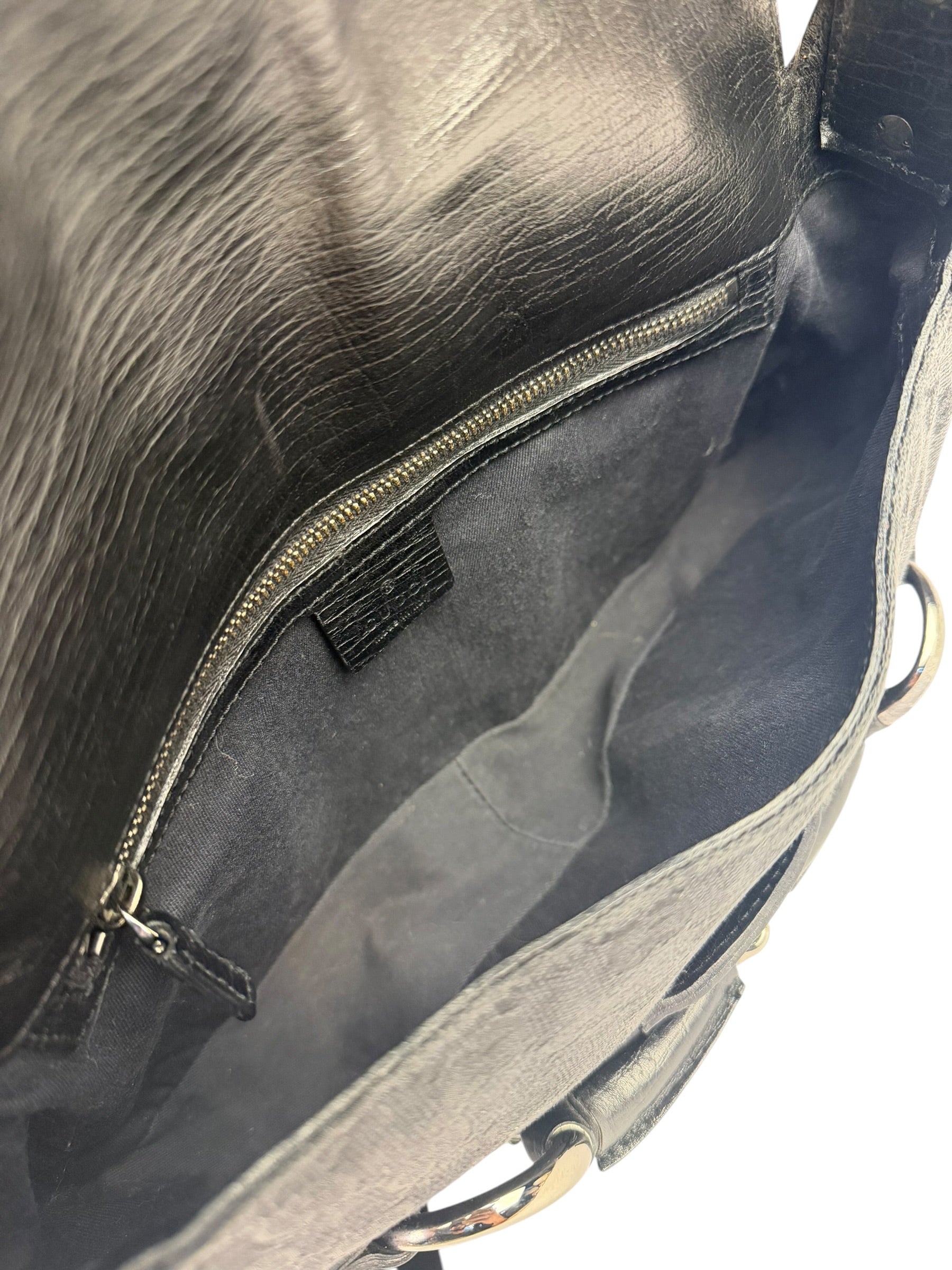 Gucci GG Vintage Black Horsebit Flap Shoulder Bag