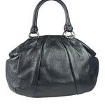 Prada Shiny Black Cervo Pleated Shoulder Bag