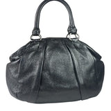 Prada Shiny Black Cervo Pleated Shoulder Bag