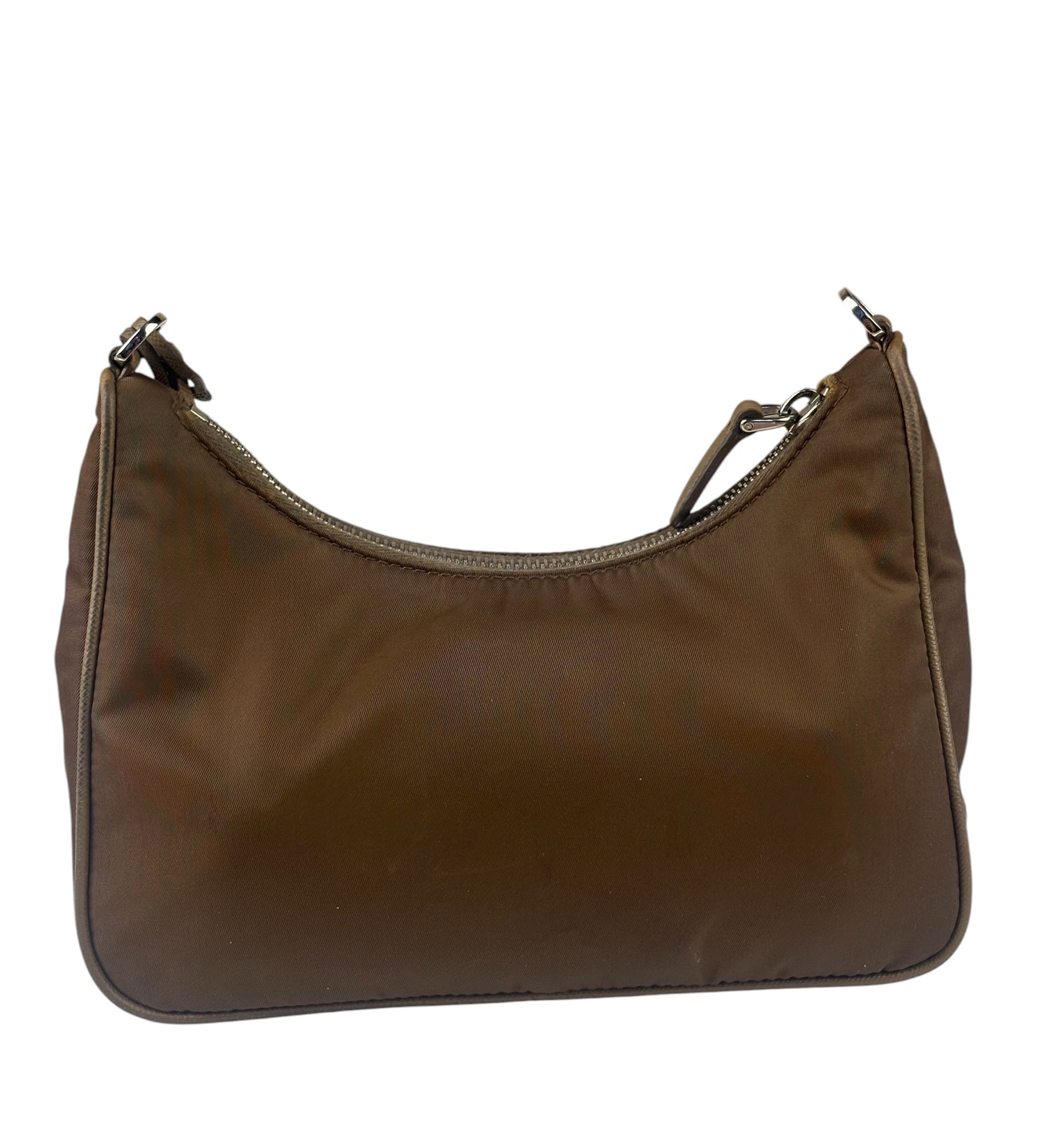 Prada Brown Nylon Pochette Shoulder Bag