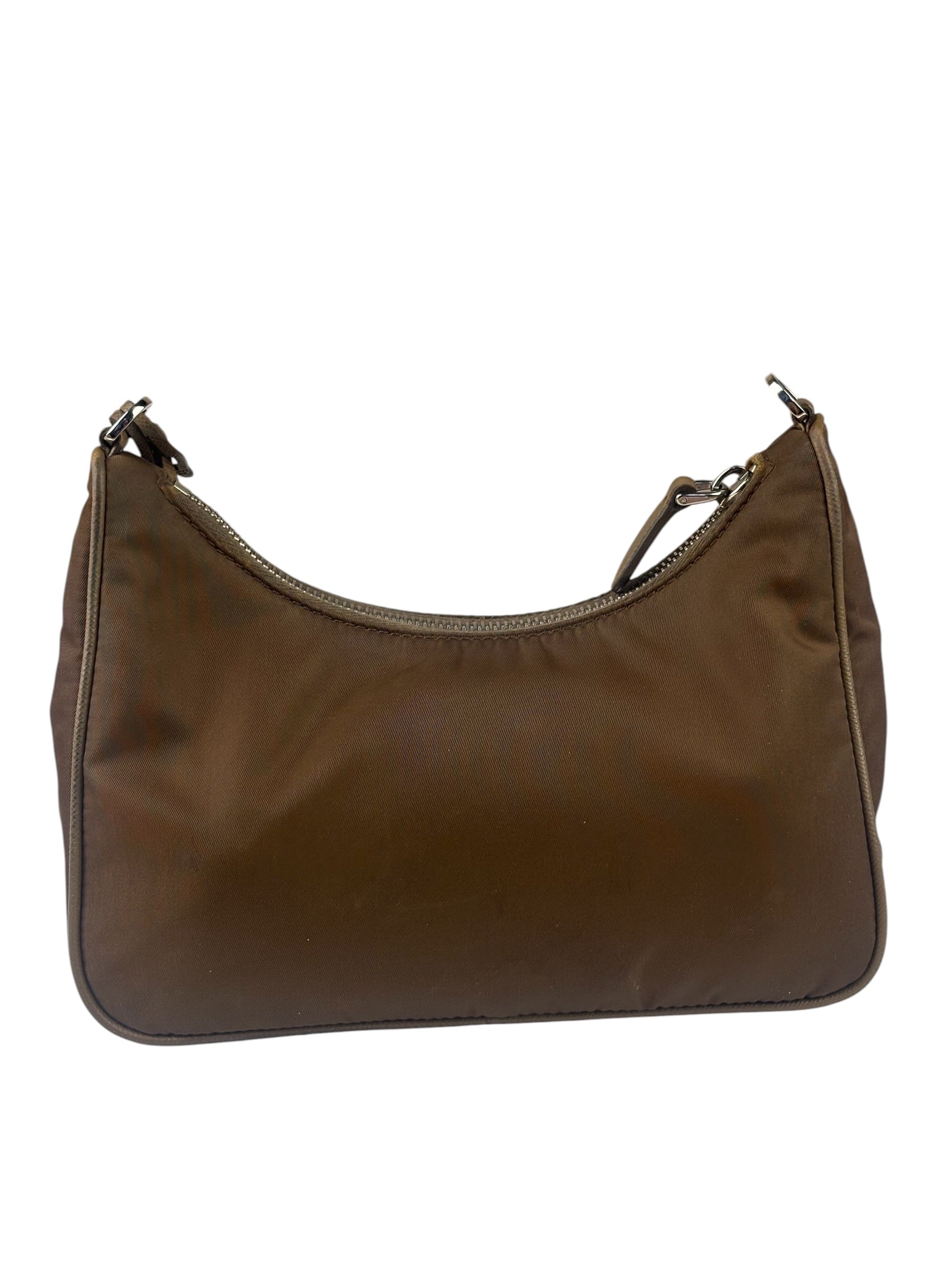 Prada Brown Nylon Pochette Shoulder Bag