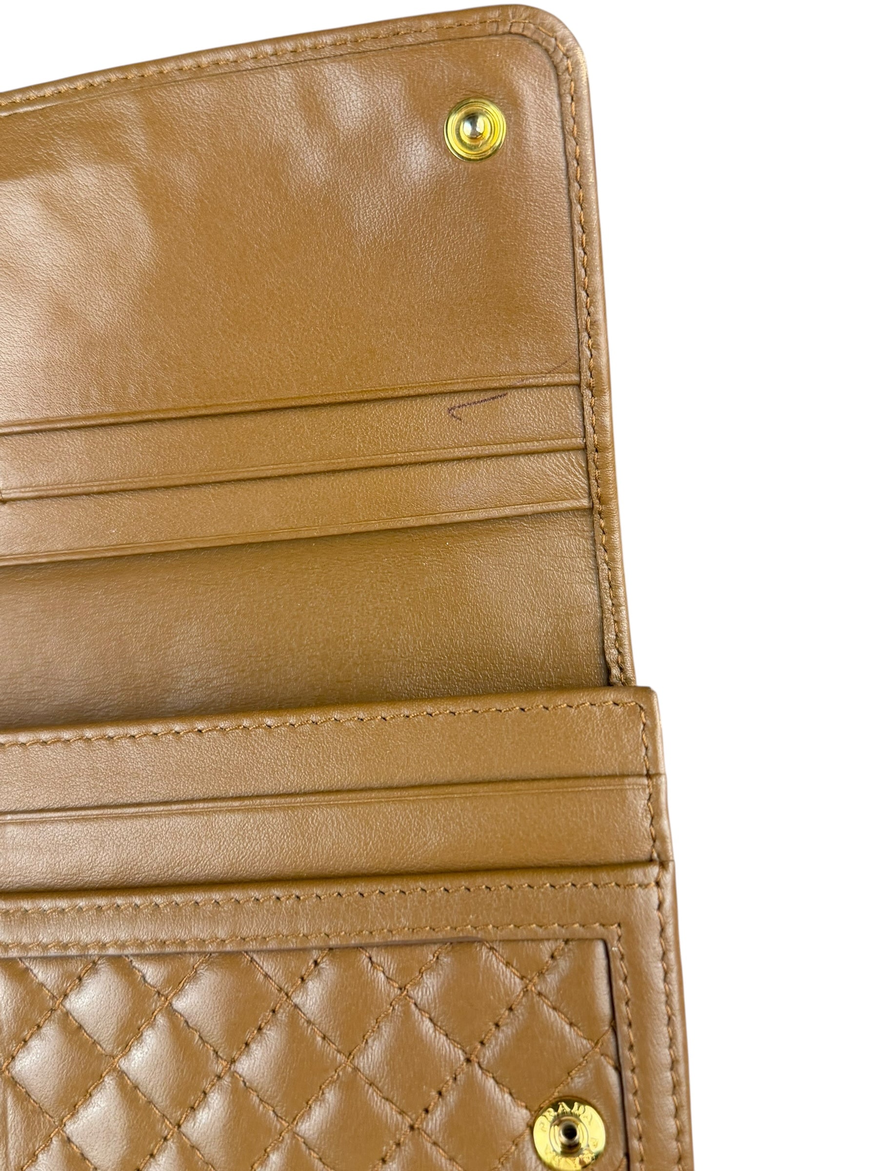 Prada Brown Quilted Leather Long Wallet