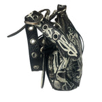 Balenciaga Black/White Leather Le Cagole Graffiti Shoulder Bag