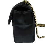 Chanel Black Satin Chocolate Bar Mini East-West Flap Bag
