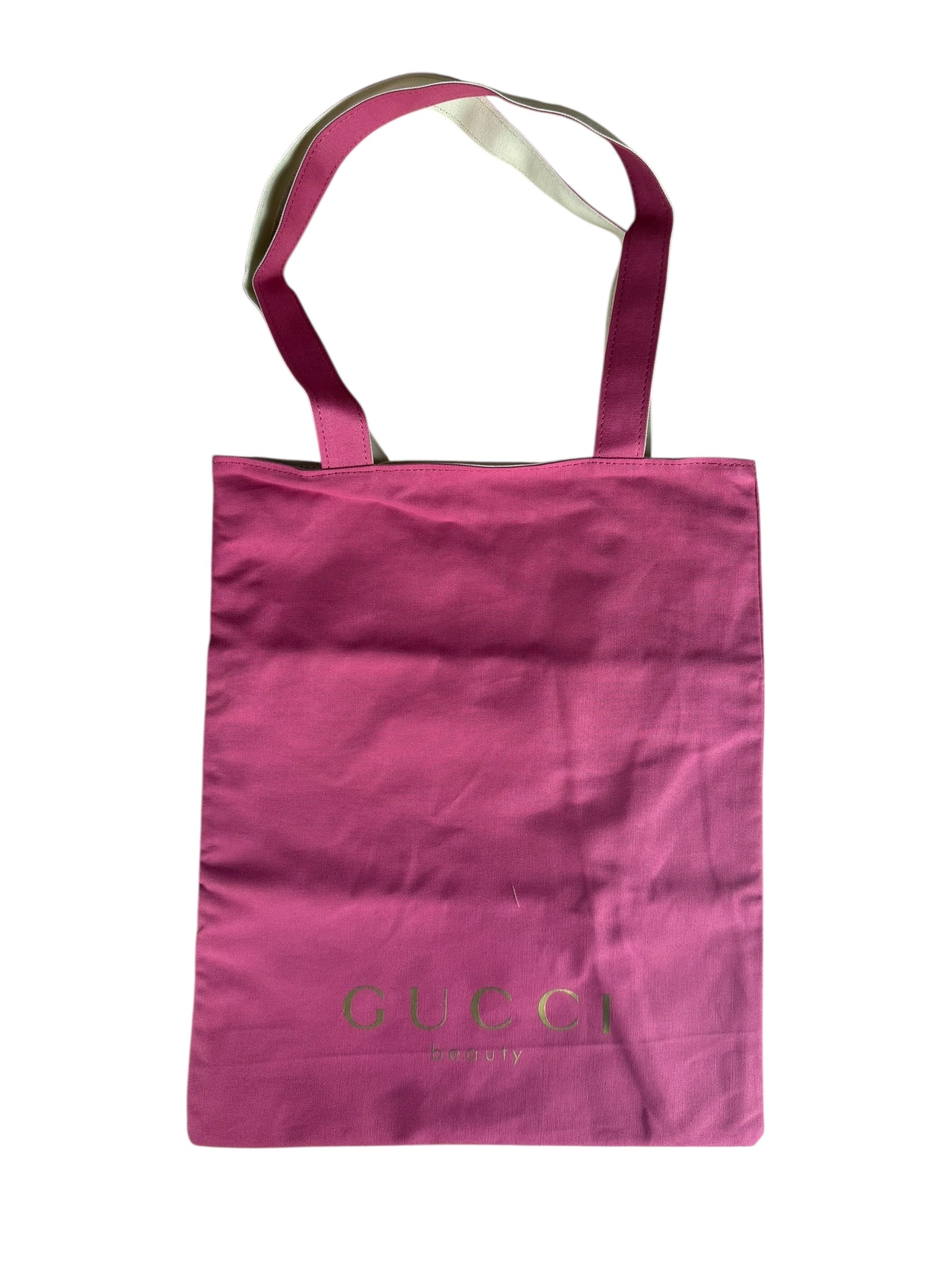 Gucci Beauty Pink/White Reversible Canvas Tote