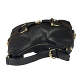 Gucci Black Leather Heritage Horsebit Hobo Bag