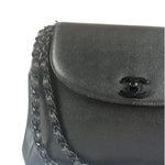 Chanel Black Pebbled Leather Curved Flap 1997