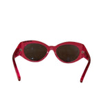 Balenciaga Shiny Transparent Fuchsia Round cat-Eye Sunglasses