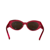 Balenciaga Shiny Transparent Fuchsia Round cat-Eye Sunglasses