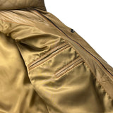 Balmain Beige Leather Puffer Fur Hooded Coat