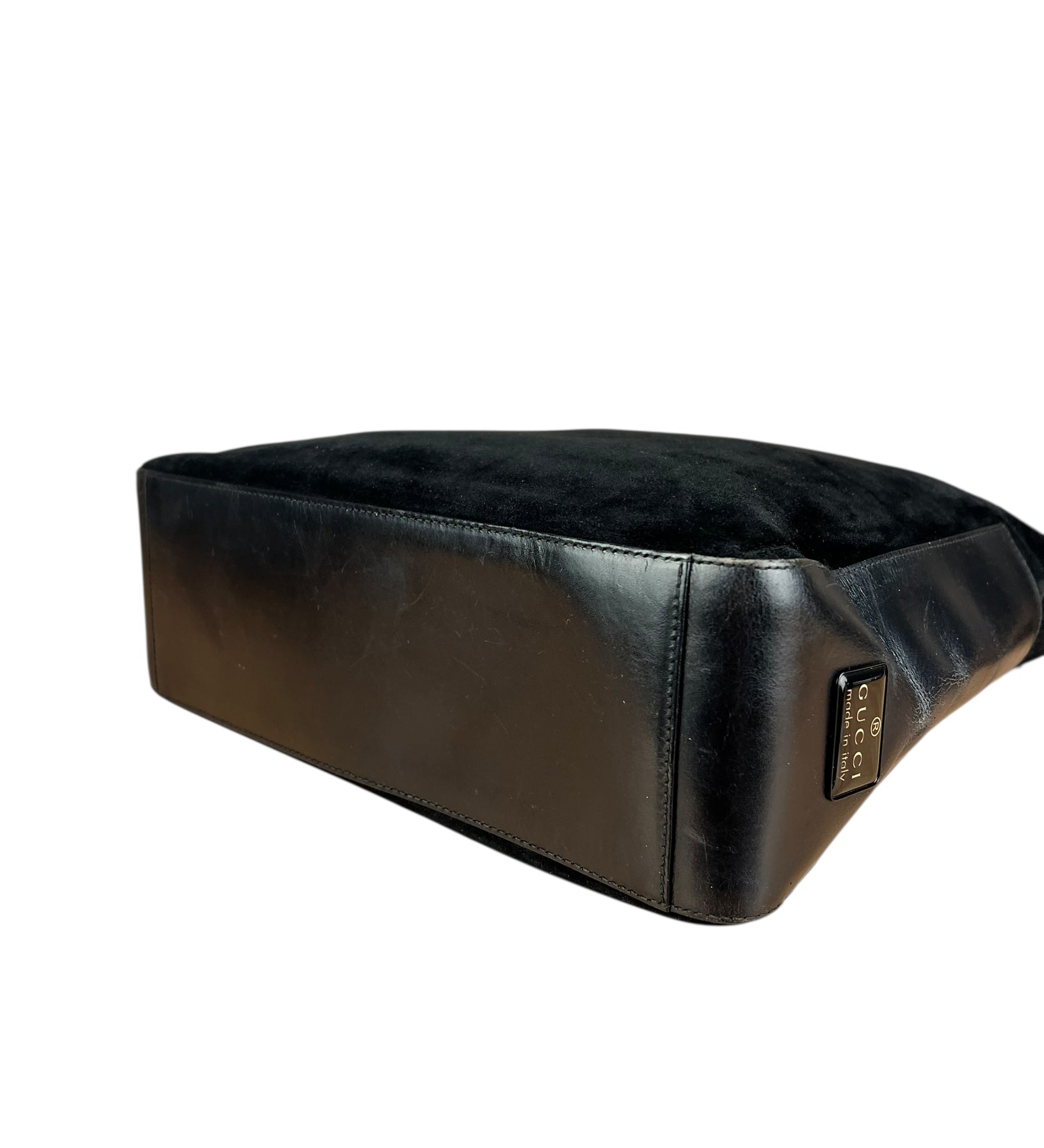 Gucci Vintage Black Suede/Leather Hobo Bag