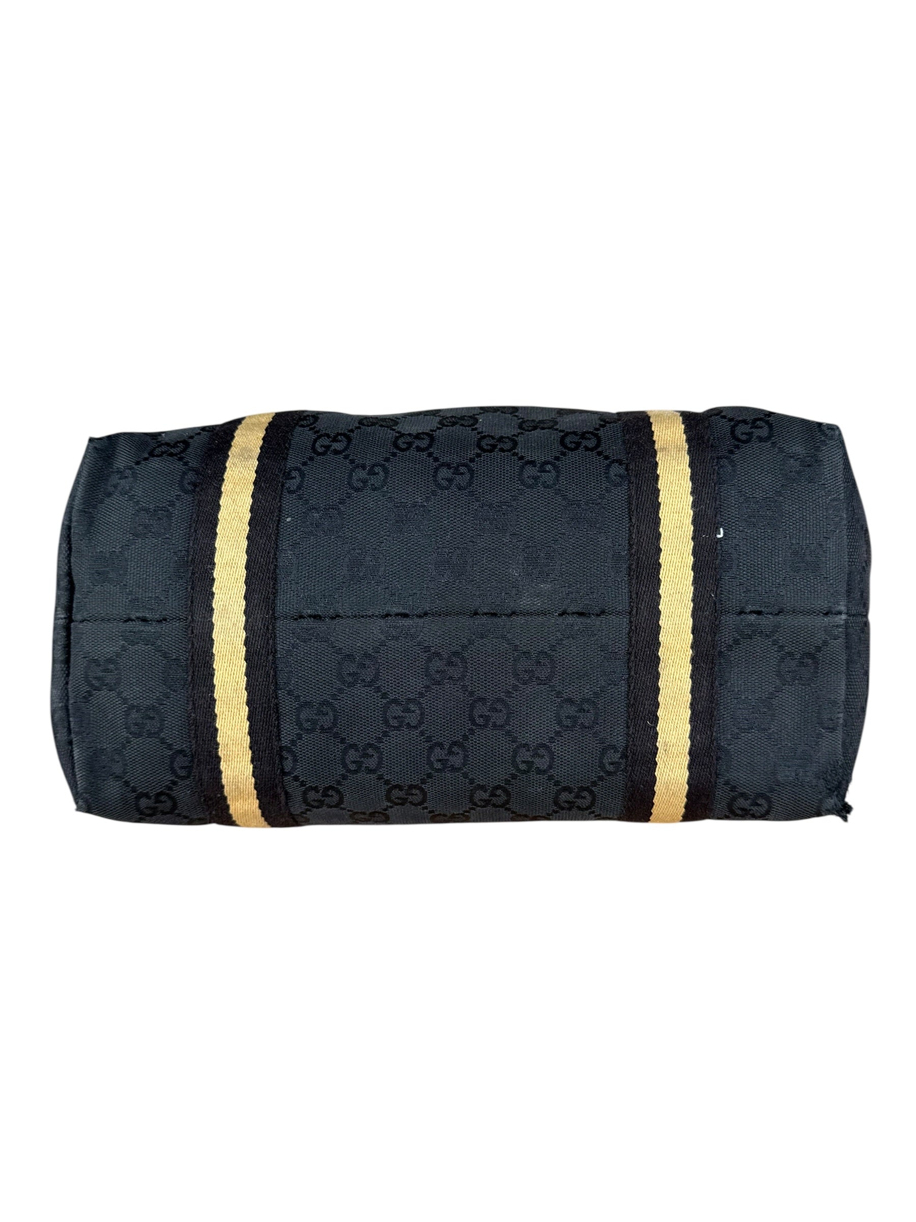 Gucci GG Vintage Black Canvas Shoulder Tote