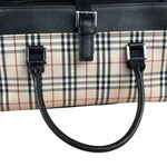 Burberry Vintage Leather Trim House Check Top Handle Bag