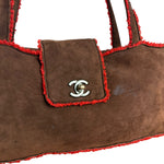 Chanel 1998 Coco Mark Brown Suede Handbag