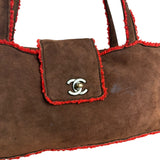 Chanel 1998 Coco Mark Brown Suede Handbag