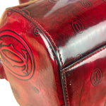 Cartier Red Patent Leather Logo Embossed Handbag