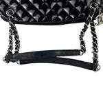 Chanel Large Black Patent Leather Mademoiselle Bowling Bag 2011-12