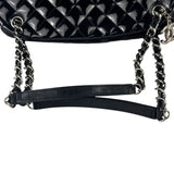 Chanel Large Black Patent Leather Mademoiselle Bowling Bag 2011-12