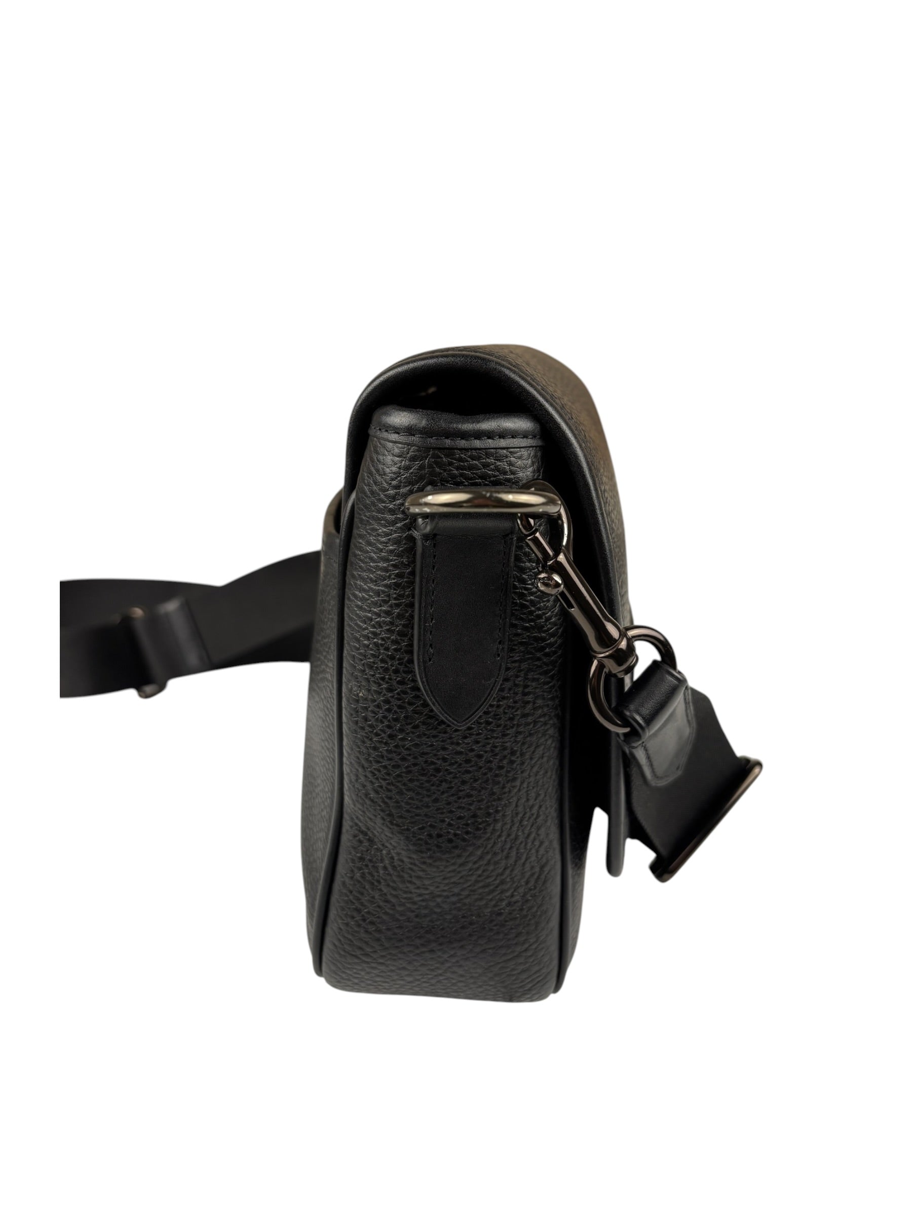 Coach Black Pebbled Leather Lucas Crossbody Bag