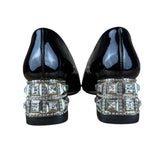 Miu Miu Black Patent Crystal Embellished Pumps
