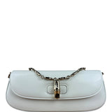 Gucci White Leather Bamboo Night Small Clutch/Pochette