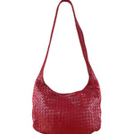 Bottega Veneta Vintage Red Intrecciato Hobo Bag