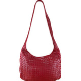 Bottega Veneta Vintage Red Intrecciato Hobo Bag