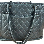 Chanel Black Leather Cambon Ligne large Tote Shoulder Bag 2004