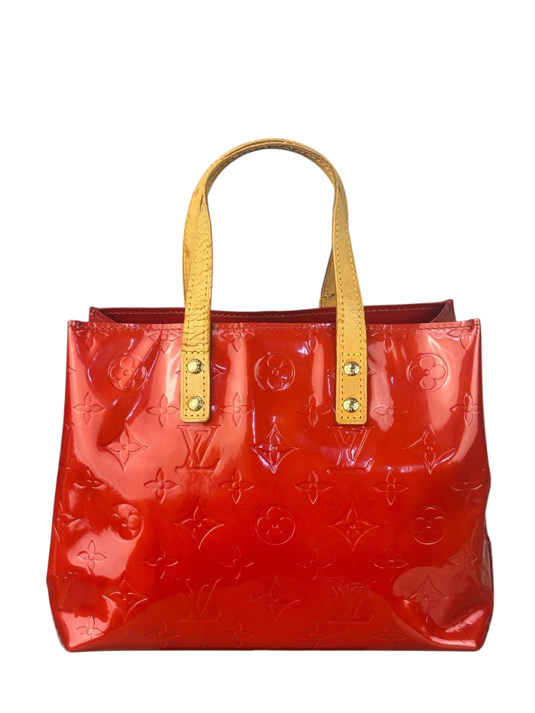 Louis Vuitton Red Canvas Monogram Vernis Hand Bag