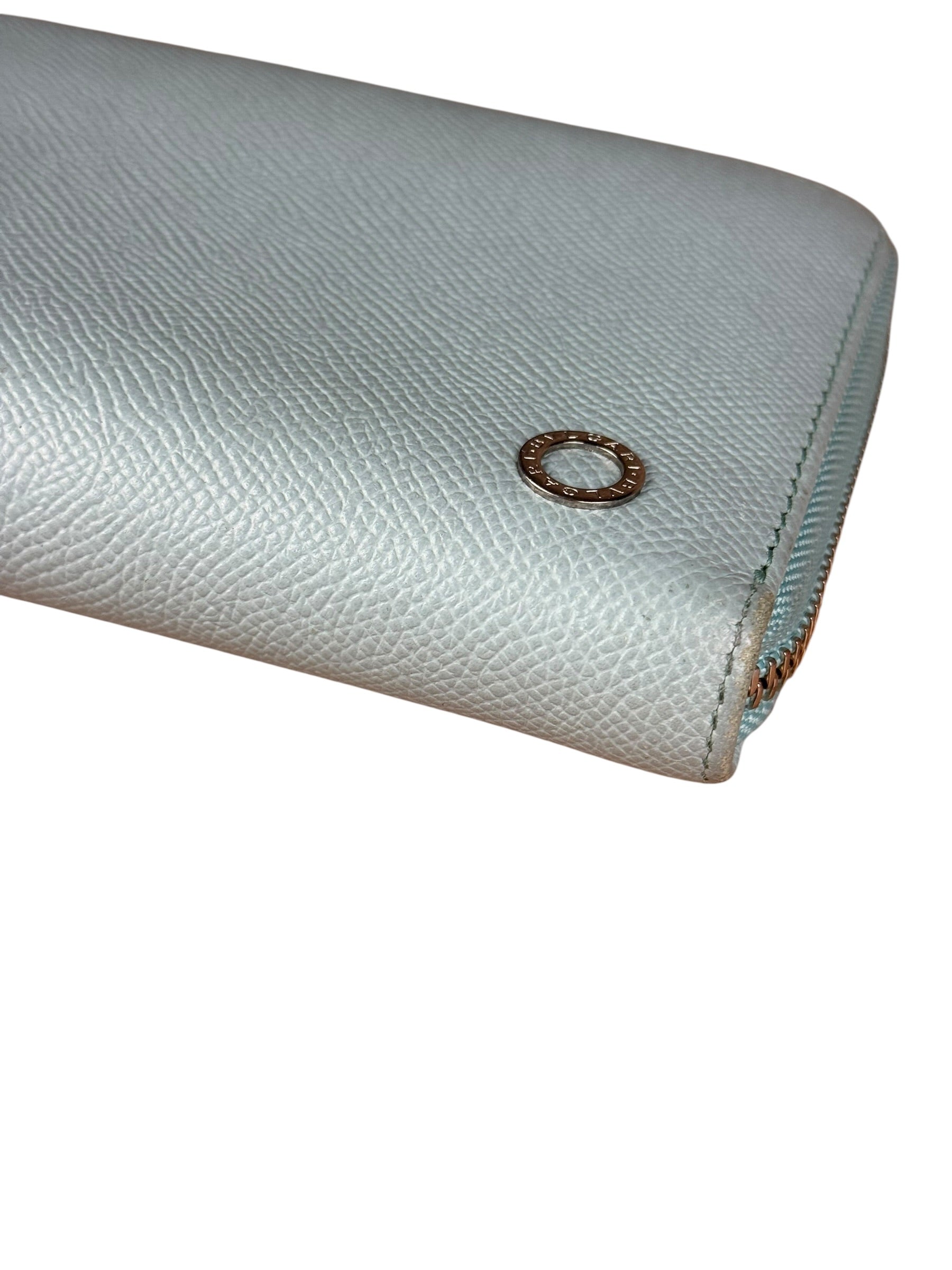 Bvlgari Blue Leather Long Zippy Wallet