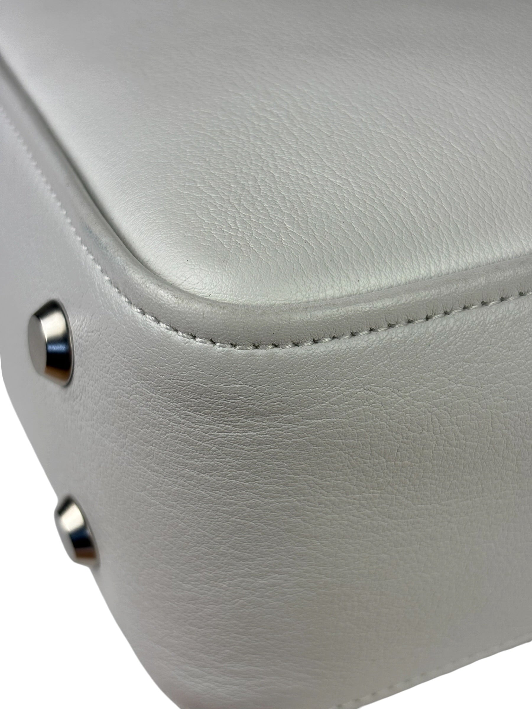 Balenciaga White Leather Triangle Two-Way Bag