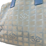 Chanel Light Blue Nylon/Leather Trim Travel Line Tote 2002