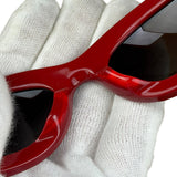 Bottega Veneta Red Shield Frame Sunglasses