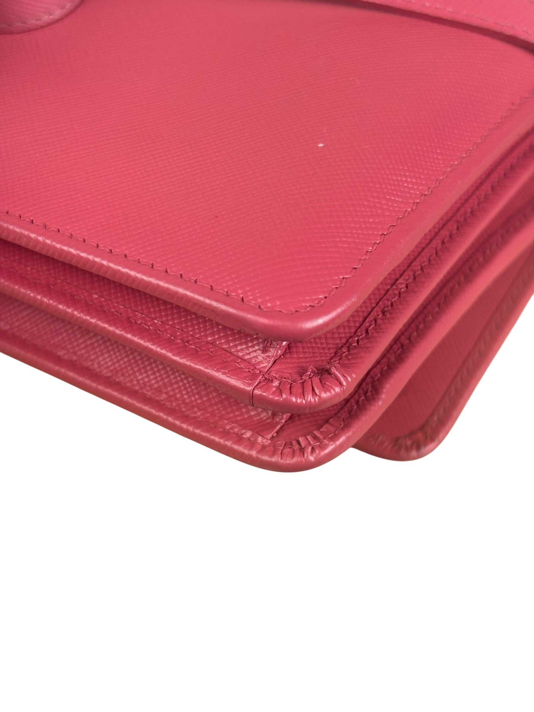 Prada Pink Saffiano Leather Pouchette