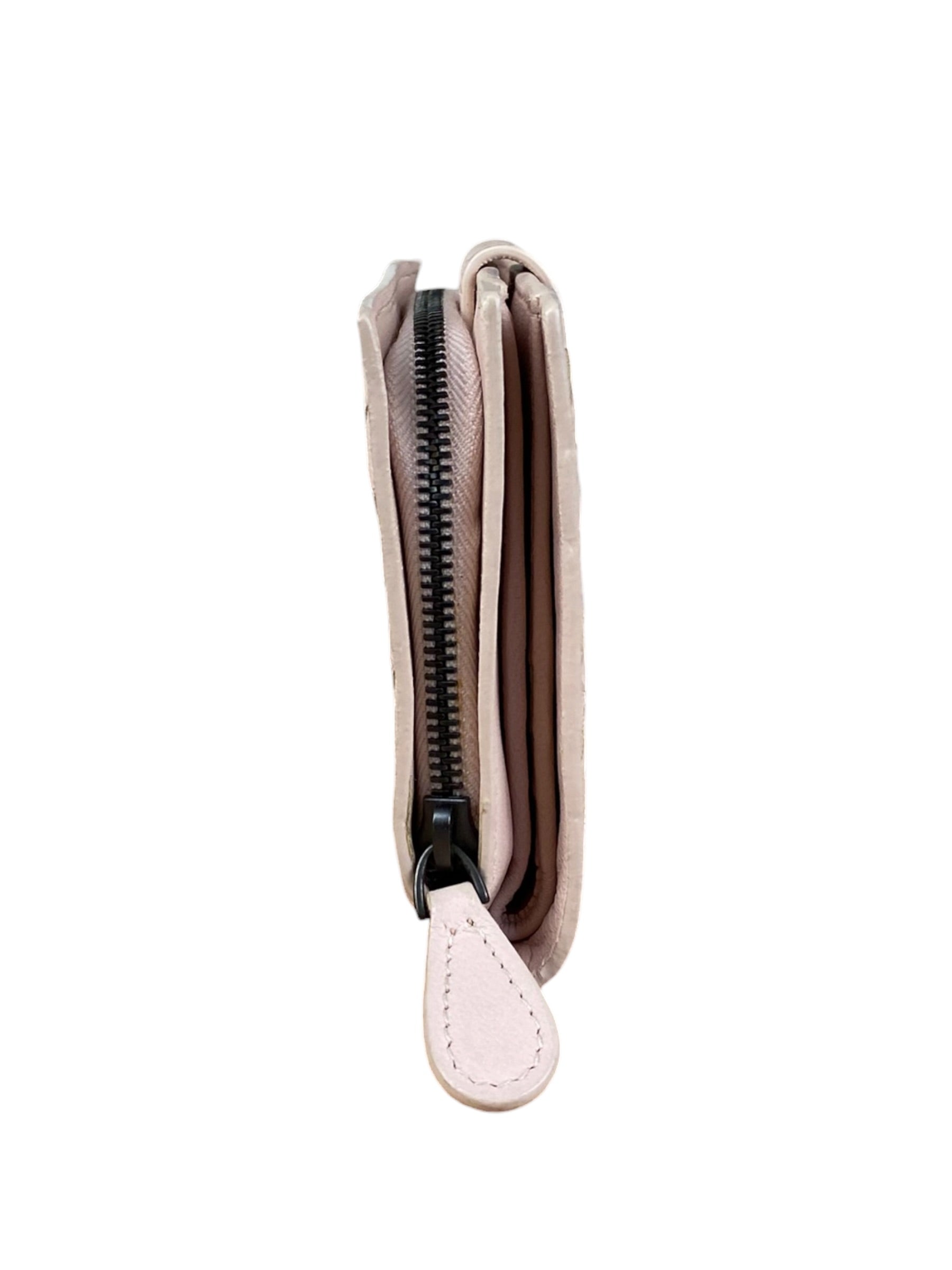 Bottega Veneta Intreccio Leather Wallet Light Pink