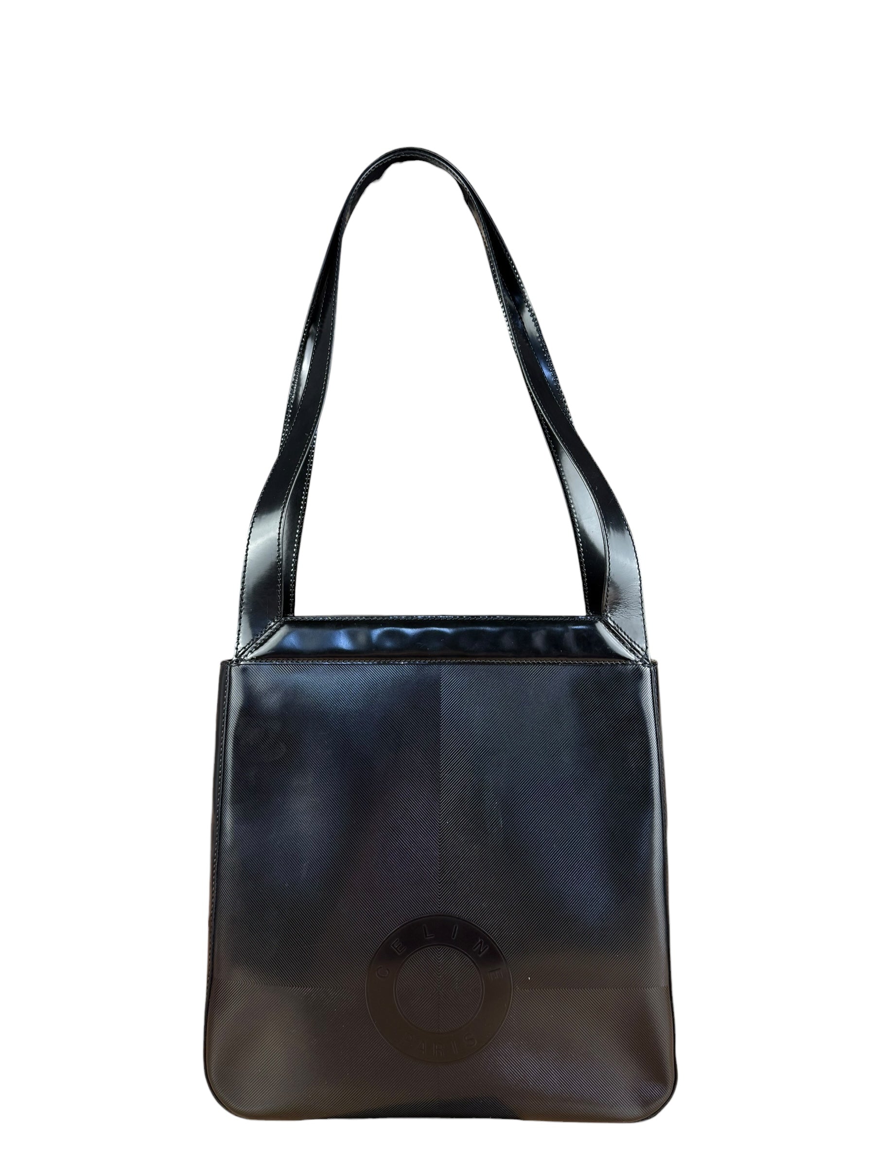 Celine Vintage Patent Logo Shoulder Bag