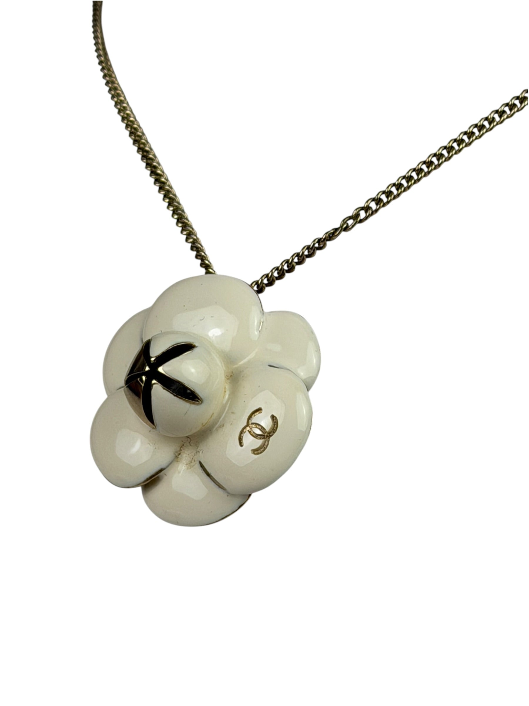 Chanel Vintage Camellia Pendant Necklace